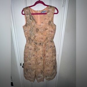 Antonio Melani cream dress Elegant Sleeveless Dress in Earth Tones